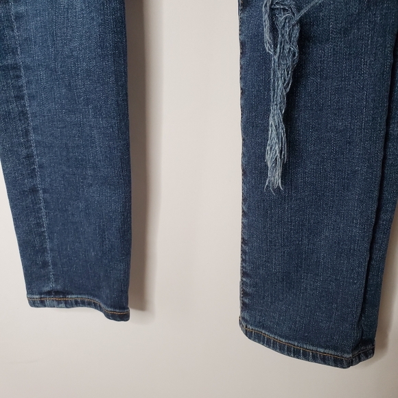 AG Adriano Goldschmied  Stevie Slim Ankle Distressed Destroyed Jeans Blue Boho - Picture 4 of 7